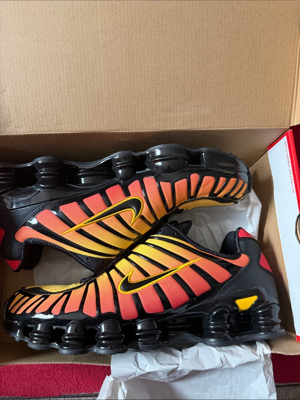 Nike Orange to Yellow Gradient Shox Running Sneakers